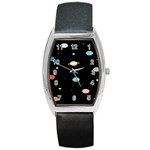 Planets Space Barrel Style Metal Watch Front