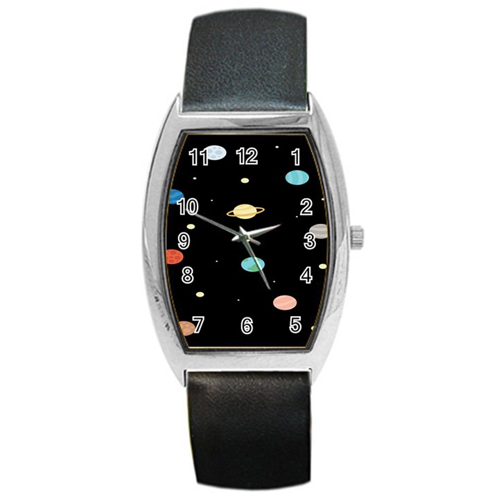 Planets Space Barrel Style Metal Watch