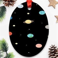 Planets Space Oval Ornament (two Sides) by Mariart