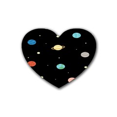 Planets Space Rubber Coaster (heart)  by Mariart