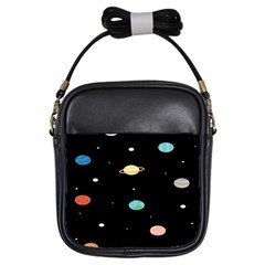 Planets Space Girls Sling Bags by Mariart