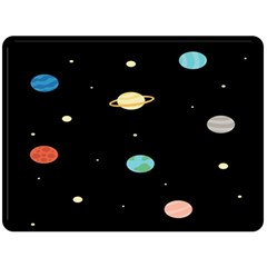 Planets Space Fleece Blanket (large)  by Mariart