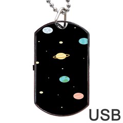 Planets Space Dog Tag Usb Flash (one Side) by Mariart