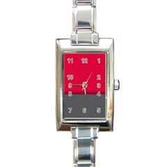 Red Gray Flag Line Horizontal Rectangle Italian Charm Watch