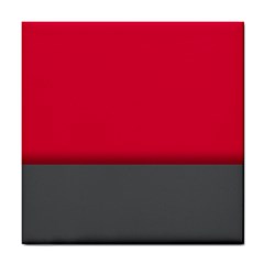 Red Gray Flag Line Horizontal Tile Coasters