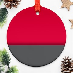 Red Gray Flag Line Horizontal Ornament (round)