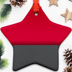 Red Gray Flag Line Horizontal Ornament (star)