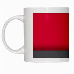 Red Gray Flag Line Horizontal White Mugs