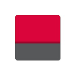 Red Gray Flag Line Horizontal Square Magnet