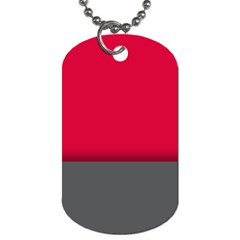 Red Gray Flag Line Horizontal Dog Tag (one Side)