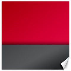 Red Gray Flag Line Horizontal Canvas 12  X 12   by Mariart