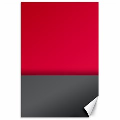 Red Gray Flag Line Horizontal Canvas 24  X 36  by Mariart