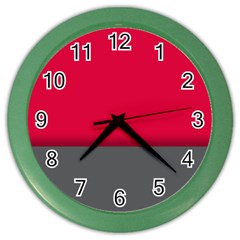 Red Gray Flag Line Horizontal Color Wall Clocks by Mariart