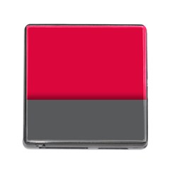 Red Gray Flag Line Horizontal Memory Card Reader (square) by Mariart