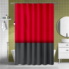 Red Gray Flag Line Horizontal Shower Curtain 48  X 72  (small)  by Mariart