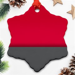 Red Gray Flag Line Horizontal Snowflake Ornament (two Sides)