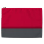 Red Gray Flag Line Horizontal Cosmetic Bag (XXL)  Front