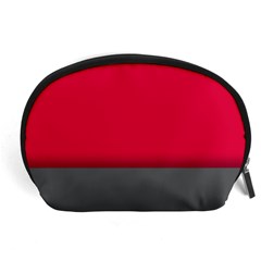 Red Gray Flag Line Horizontal Accessory Pouches (large)  by Mariart