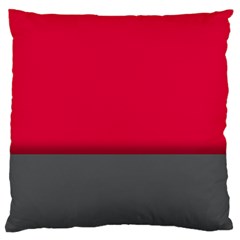 Red Gray Flag Line Horizontal Large Flano Cushion Case (one Side) by Mariart