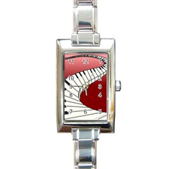 Piano Keys Music Rectangle Italian Charm Watch by Mariart