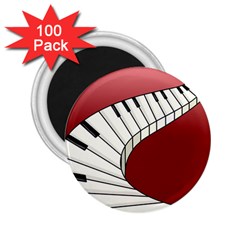 Piano Keys Music 2 25  Magnets (100 Pack)  by Mariart