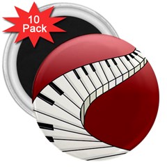 Piano Keys Music 3  Magnets (10 Pack)  by Mariart