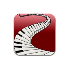 Piano Keys Music Rubber Square Coaster (4 Pack)  by Mariart