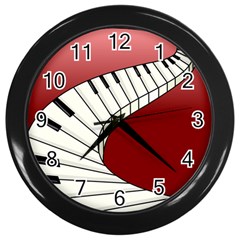 Piano Keys Music Wall Clocks (black) by Mariart