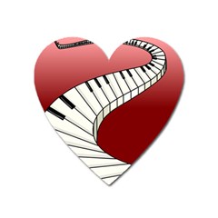 Piano Keys Music Heart Magnet by Mariart