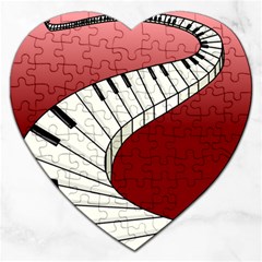 Piano Keys Music Jigsaw Puzzle (heart) by Mariart