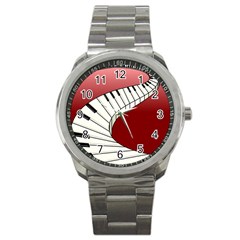 Piano Keys Music Sport Metal Watch