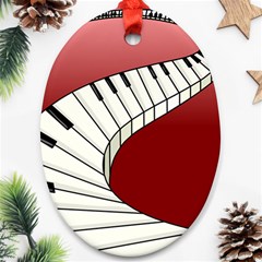 Piano Keys Music Oval Ornament (two Sides)