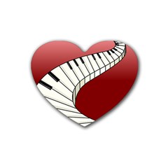 Piano Keys Music Rubber Coaster (heart) 