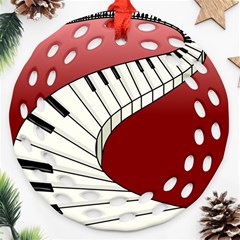 Piano Keys Music Ornament (round Filigree) by Mariart