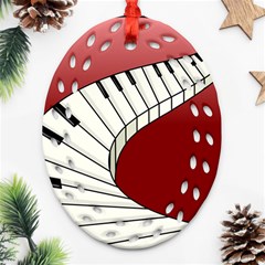 Piano Keys Music Oval Filigree Ornament (two Sides) by Mariart