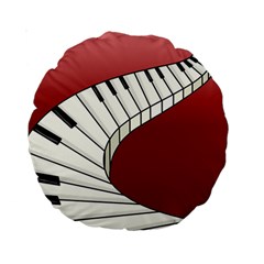 Piano Keys Music Standard 15  Premium Round Cushions by Mariart