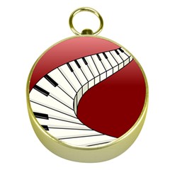 Piano Keys Music Gold Compasses by Mariart