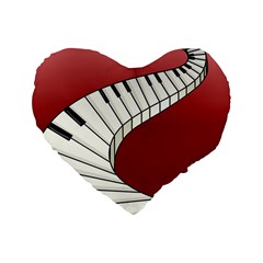 Piano Keys Music Standard 16  Premium Flano Heart Shape Cushions by Mariart