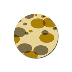 Polka Dots Rubber Coaster (round)  by Mariart