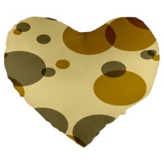 Polka Dots Large 19  Premium Heart Shape Cushions