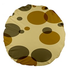 Polka Dots Large 18  Premium Flano Round Cushions by Mariart