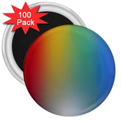 Rainbow Flag Simple 3  Magnets (100 Pack)