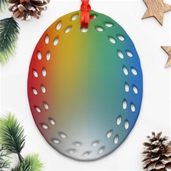 Rainbow Flag Simple Ornament (oval Filigree) by Mariart