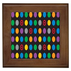 Polka Dots Rainbow Circle Framed Tiles