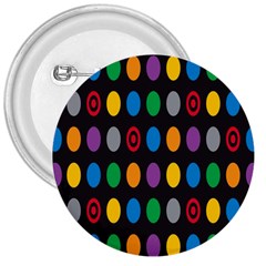 Polka Dots Rainbow Circle 3  Buttons