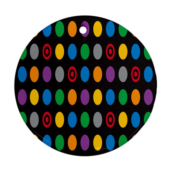 Polka Dots Rainbow Circle Ornament (Round)