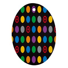 Polka Dots Rainbow Circle Ornament (oval) by Mariart