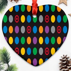 Polka Dots Rainbow Circle Ornament (heart) by Mariart