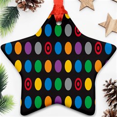 Polka Dots Rainbow Circle Ornament (star) by Mariart