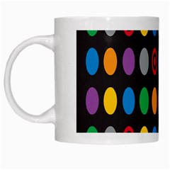 Polka Dots Rainbow Circle White Mugs